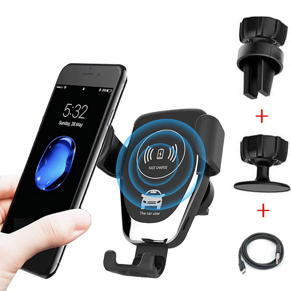 10W Wireless Fast Car Charger Mount Holder Stand Automatic Clamping Charging-3